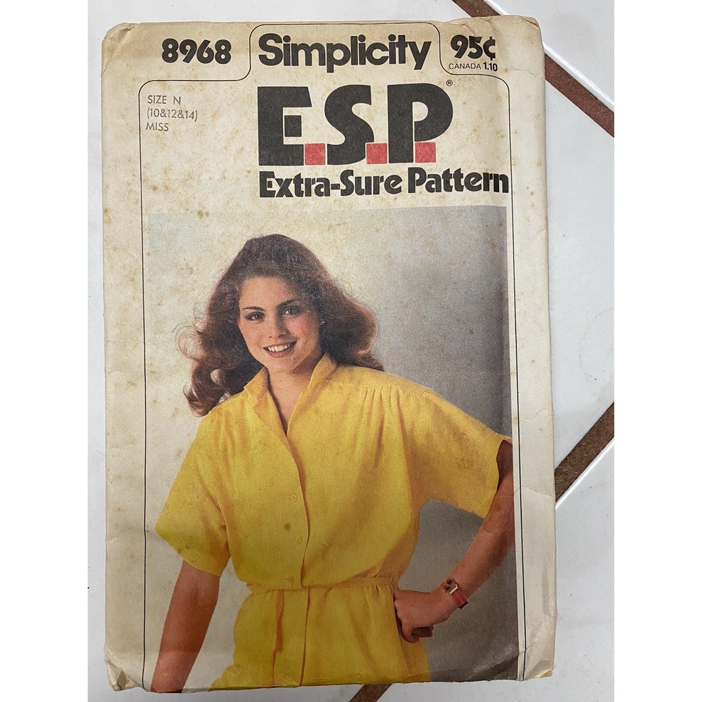 Vintage 1979 Simplicity 8968 Sewing Pattern Misses Shirt Skirt ESP Size 10-14